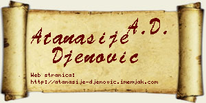 Atanasije Đenović vizit kartica